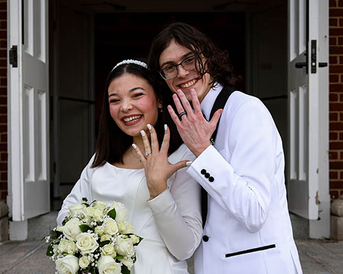 Brianna Leith Wilson and Shaun Wilson on their wedding day